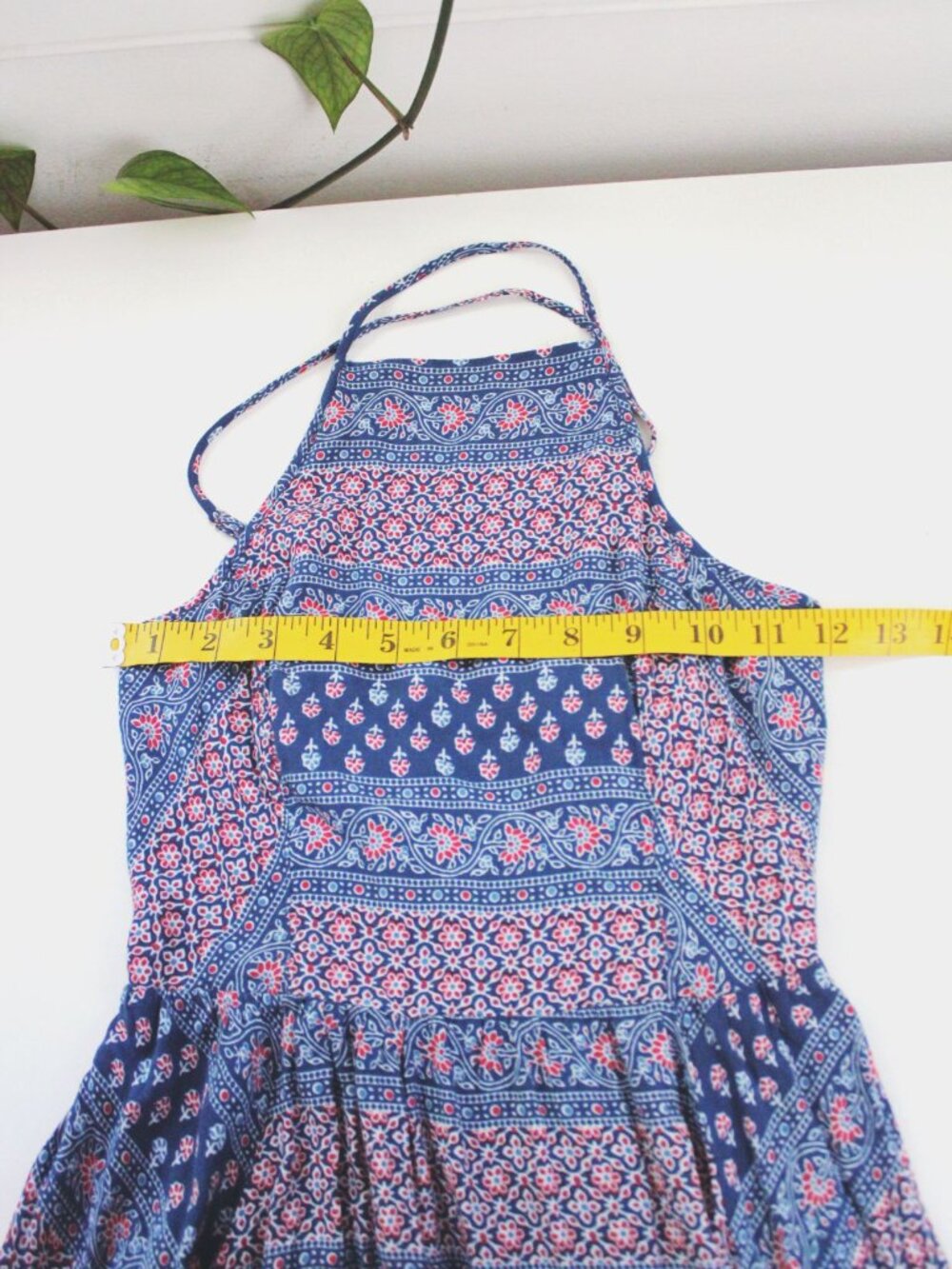 Abercrombie & Fitch Blue Boho Maxi Dress Patchwork Quilted Strappy Back XS - Picture 5 of 7